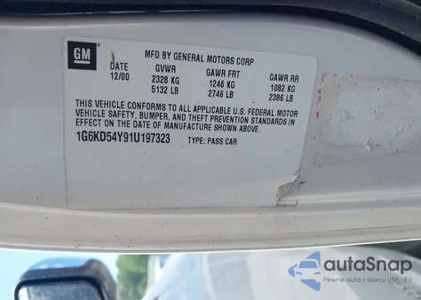 2001 Cadillac Deville Standard from USA, damaged, VIN 1G6KD54Y91U197323